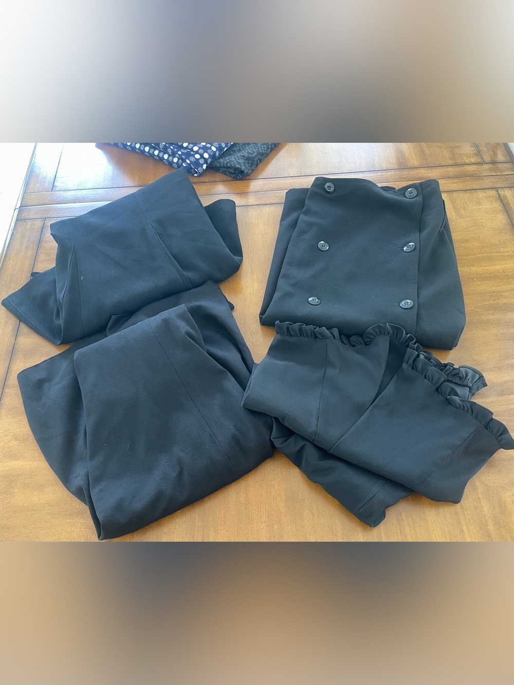 Bundle of Black Button-Front Top and Matching Set